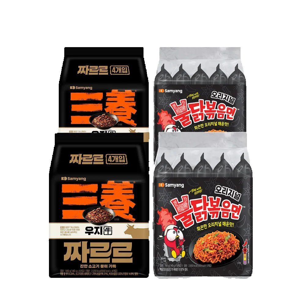 [Samyang Foods] Jajangmyeon 140g X 8 Pcs + Buldak Spicy Chicken Noodle 140g X 10 Pcs