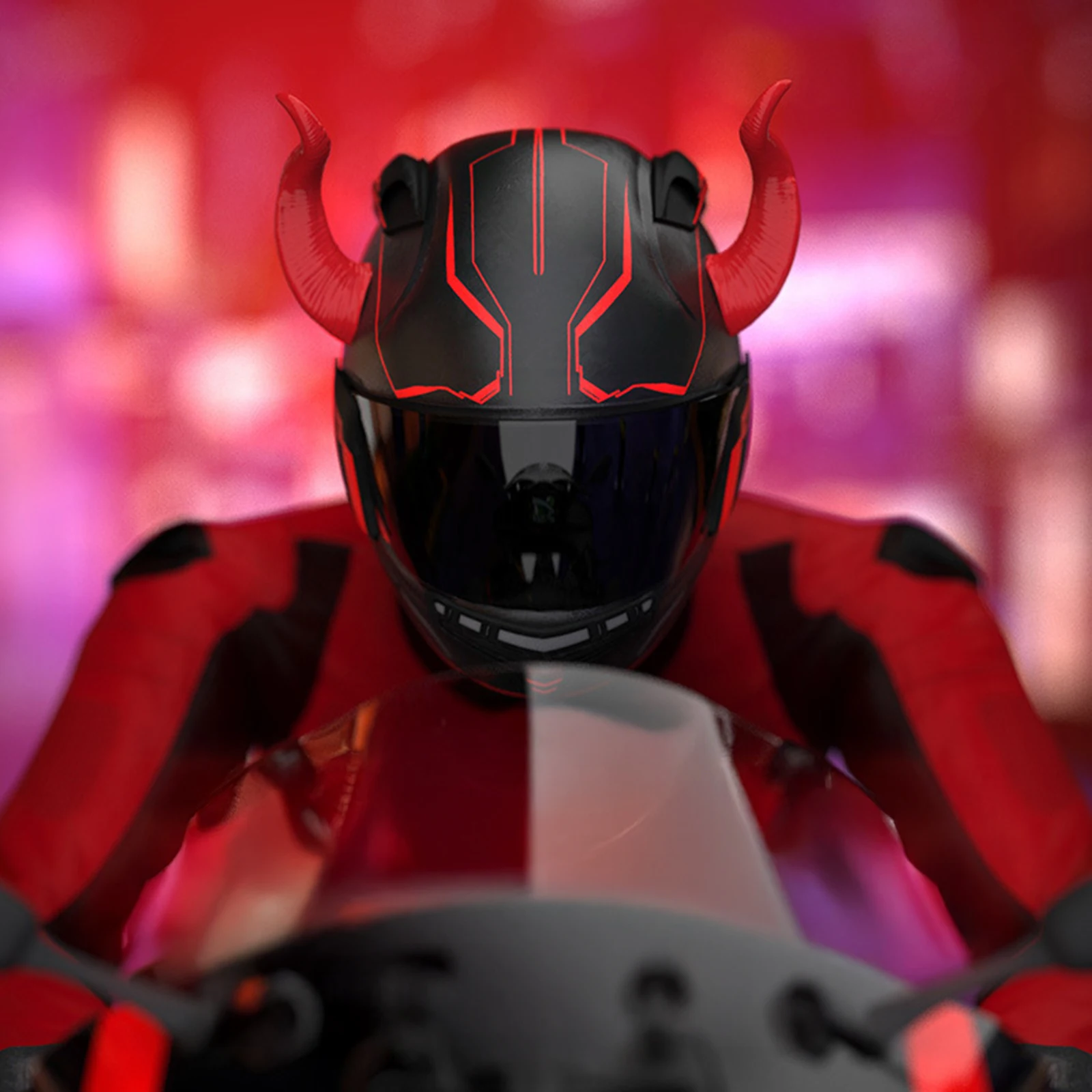 

2 шт., байкерский шлем, рога дьявола, аксессуар, прочный АБС-пластик, рога демона для крутых аксессуаров для снаряжения для верховой езды