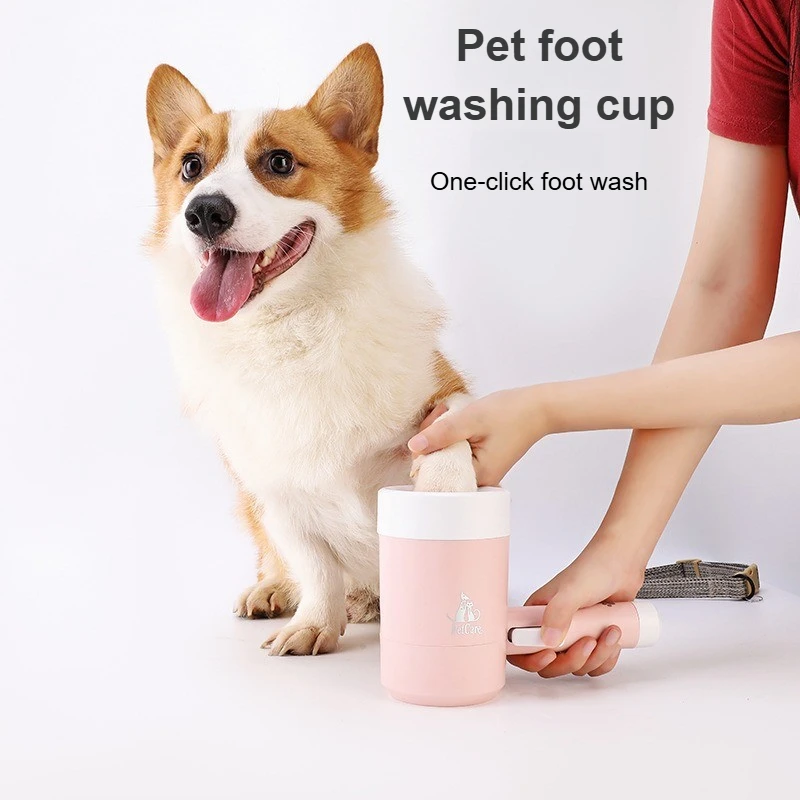 

Dog Foot Washing Cup Manual Press Type Pet Paw Cleaner Semi Automatic Washer Grooming Brush Accessories