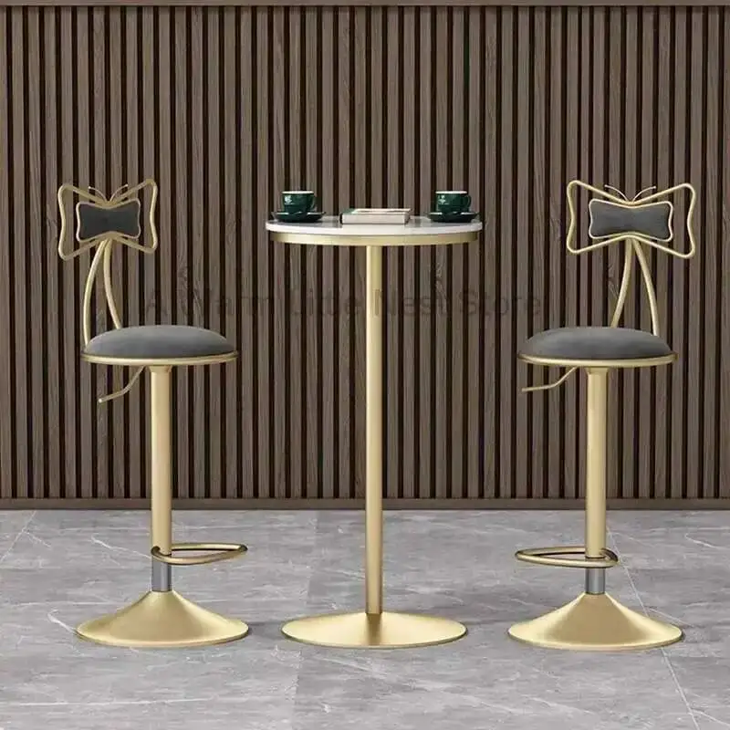 Krzesło barowe na nogach, złote, nowoczesne, minimalistyczne, obrotowe, regulowane, metalowe, krzesło barowe, silla alta para barra, meble restauracyjne