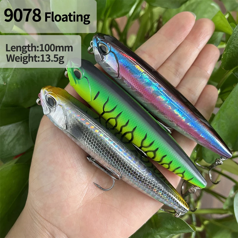 100mm 13.5g Topwater Pencil Fishing Lures Floating Walk the Dog Plastic Swimbait Wobbler Artificial Hard Bait Fishing Equipment