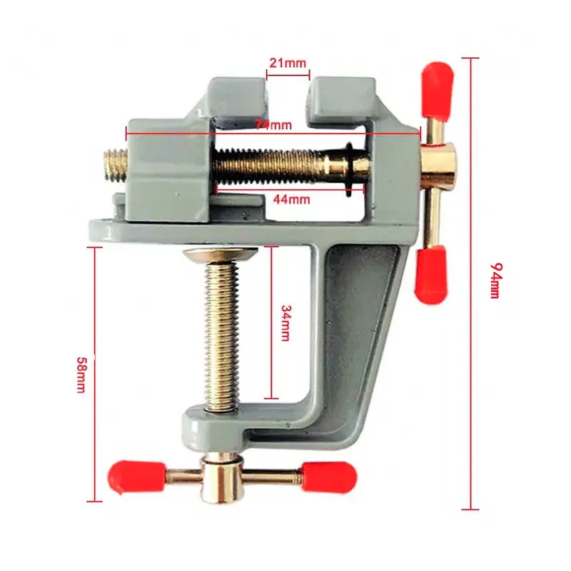 Mini Imadło Stołowe Wielofunkcyjne 3.5\" Aluminiowe Miniaturowe Małe Imadło Jubilerskie Hobby Zaciskane na Stół Płaskie Szczypce Narzędzie Imadło