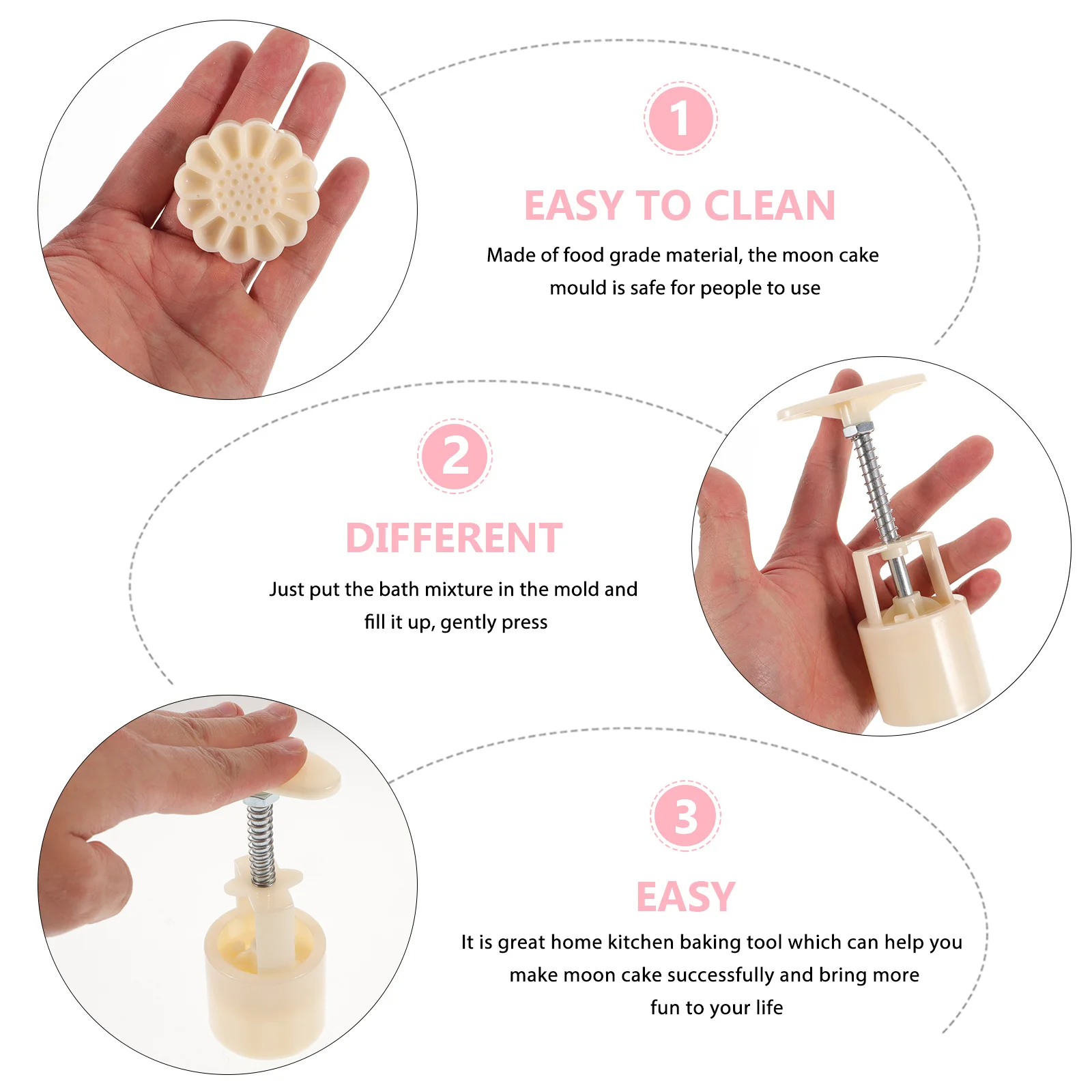 

1 комплект, 50 г, 3D DIY форма для лунного кекса, ручной инструмент для выпечки под давлением для кухни, торта, помадка, форма для лунного кекса, форма для лунного торта