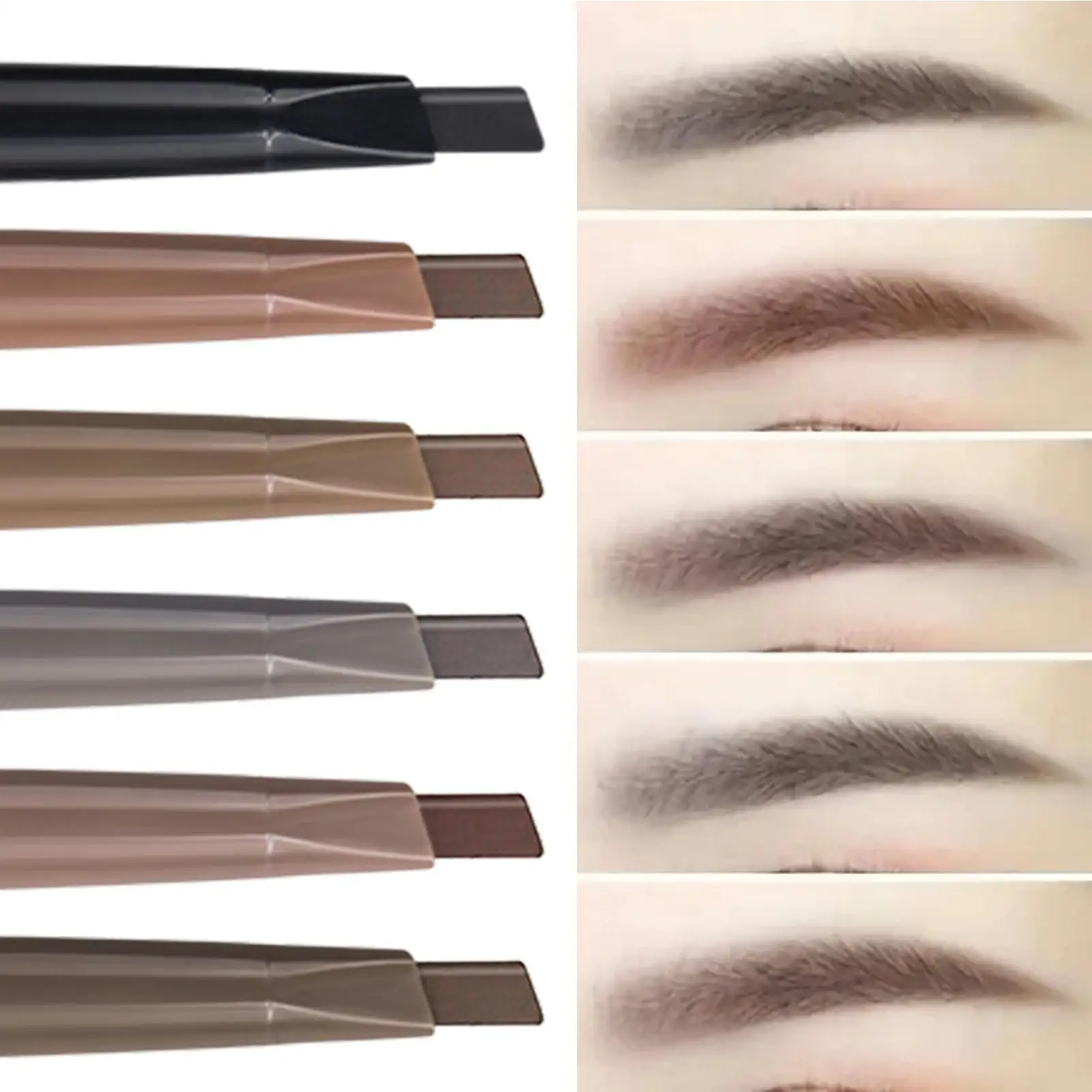 1 Pc Double Heads Eyebrow Pencil, Waterproof & Long-lasting & Easy Ware & Natural Makeup with Eyebrow Brush, Multi-color