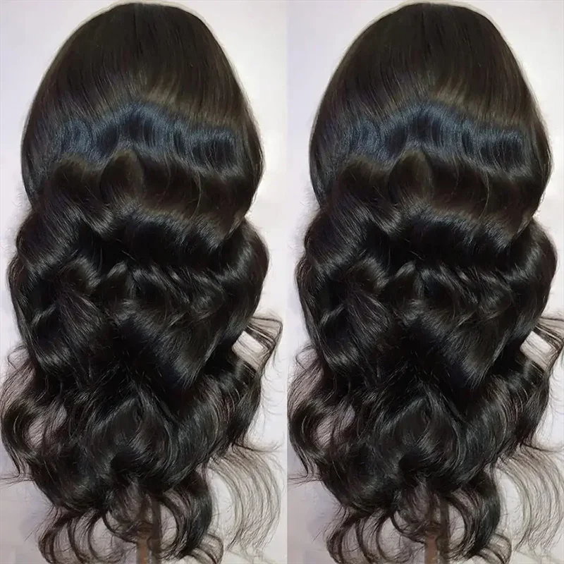 Perruque Lace Front Wig Body Wave sans colle pour femmes noires, cheveux de bébé, longs et doux, pré-épilés, densité 180, 26 po, 03/3