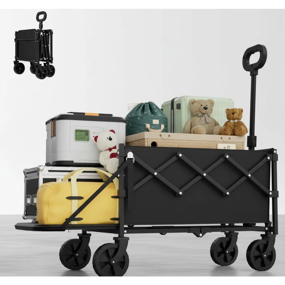 

Foldable Utility Wagon Cart 350LBS Capacity Lightweight Portable for Shopping Camping Sports Garden