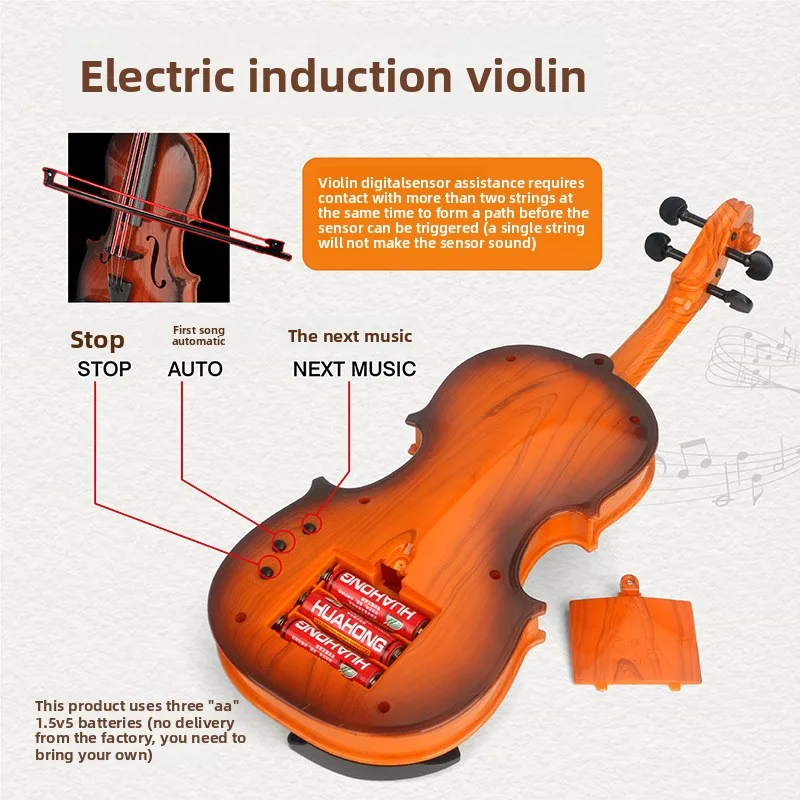 어쿠스틱 바이올린 장난감 조정 가능한 스트링 시뮬레이션 악기 연습 장난감 어린이를위한 어린이 생일 선물