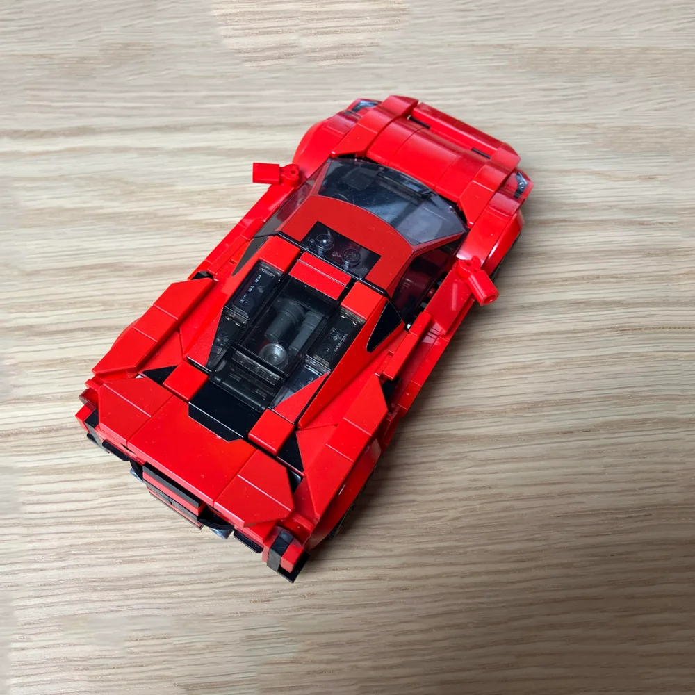 PolaDeer MOC Champion DIY 488 Pista City Garage Mobil Sport Blok Bangunan Model Perakitan Mainan Bata Hadiah Ulang Tahun Anak-anak