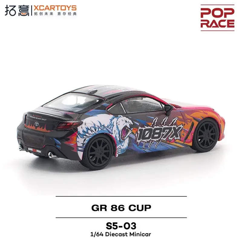 POPRACE 1:64 S5-03 GR86 1087X Team Zhang Zhanhe liga modelo de carro brinquedos presentes