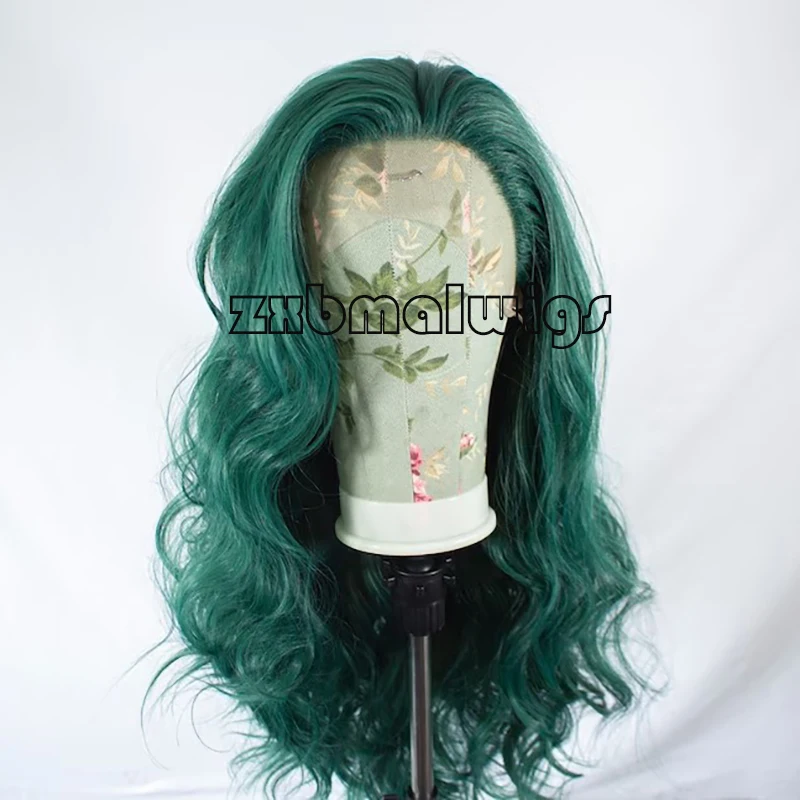 

Green Loose Wave 13x4 Synthetic Hair Wig Lace Front 180% Density Preplucked Glueless Soft Baby Hair for Women