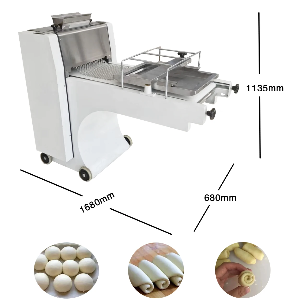 Bread Automatic Dough Moulder 304 Stainless Steel Baking Special Bakery Equipment Toast Shaping Making Machine