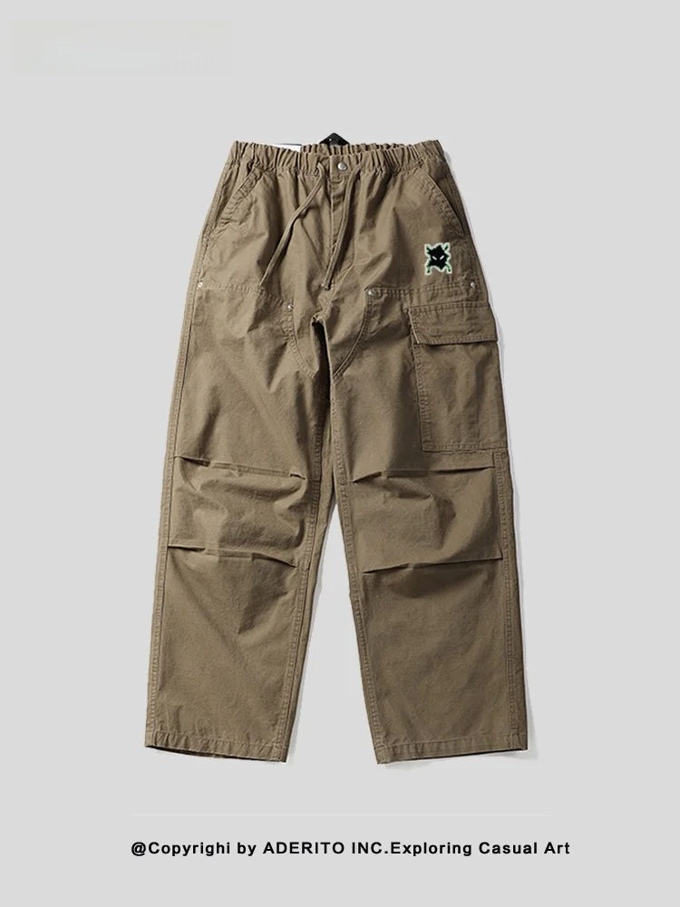 

Trendy Camouflage Straight Leg Pants Loose Fit Men's Retro Multi-Pocket Workwear Casual Trousers Comfortable Cotton Work Trou...