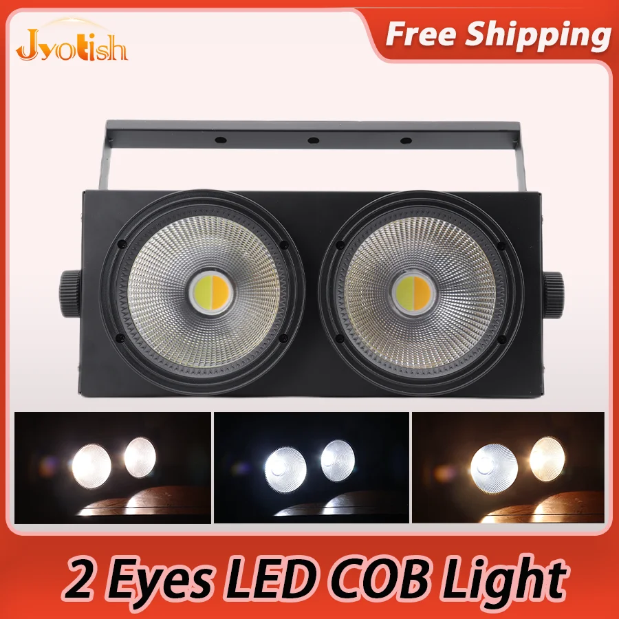 2 Eyes COB Blinder Lighting 200W LED 2IN1 Cool Warm White Lighting 2X100W Stage Effect Lighting Equipment For DJ Wedding Party