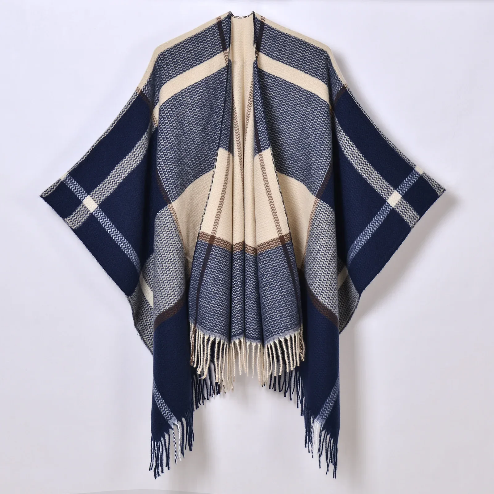 Elegant Imitation Cashmere Shawl for Women - Thick Blanket Stole, Luxury Scarf & Winter Poncho