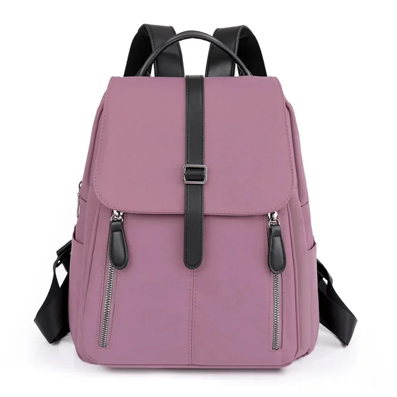 Bolsa escolar simples grande capacidade para estudantes universitários, mochila de viagem feminina, casual cor sólida, moda