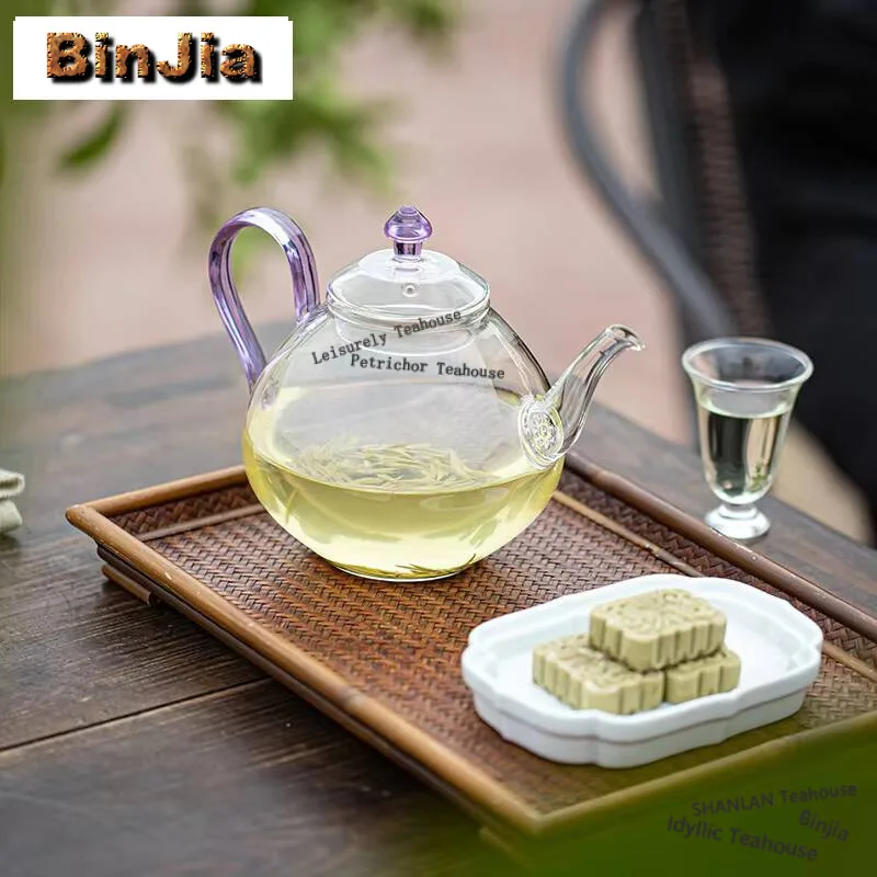800ml Aesthetic Heat-resistant Glass Teapot Large Capacity Flower Tea Maker Filter Kettle Teapots to Boil Water Teaset Drinkware
