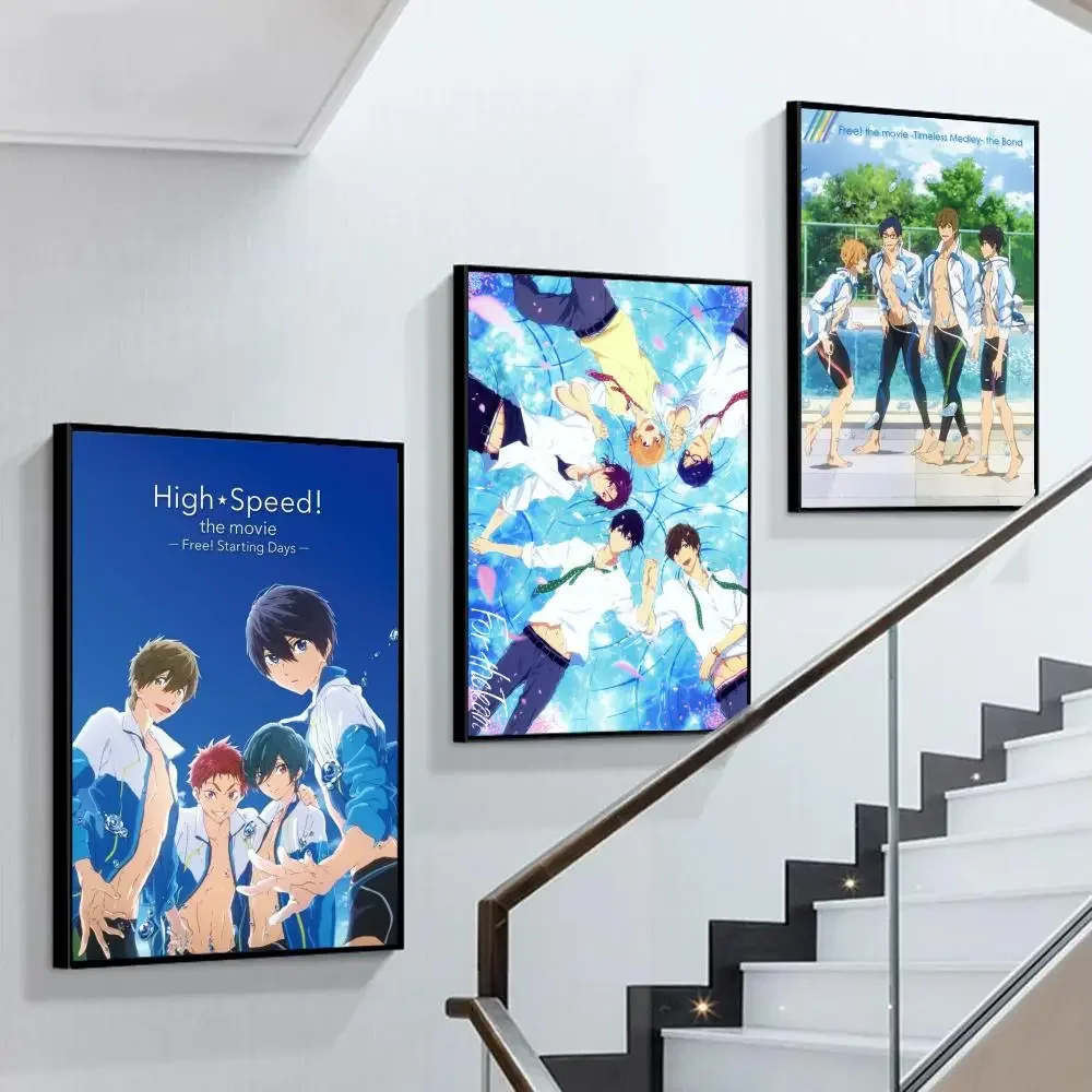 

Anime free Poster Self-adhesive Art Poster Retro Kraft Paper Sticker DIY Room Bar Cafe Vintage Decorative Painting