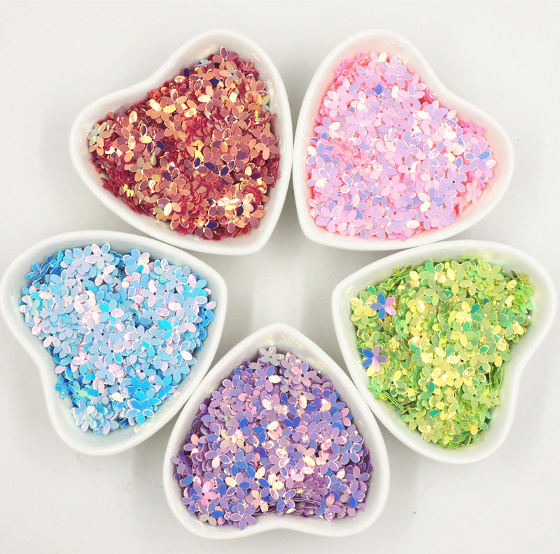 10g/350pcs 10mm Pierced Knurling Pentalobe Flatback Resin Sequins DIY Paillettes Sewing  Wedding Party Lentejuelas Accessories