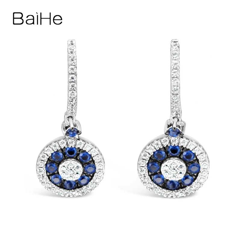 

BAIHE Solid 18K White/Yellow/Rose Gold Natural Diamond Sapphire Ear clip Earrings Women Wedding Trendy Fine Jewelry Ušní spona