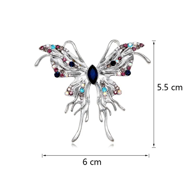 AGG-Exquisite Crystal Butterfly Brooch Fashion Ladies Wedding Dress Pin Jewelry Gift Accessories