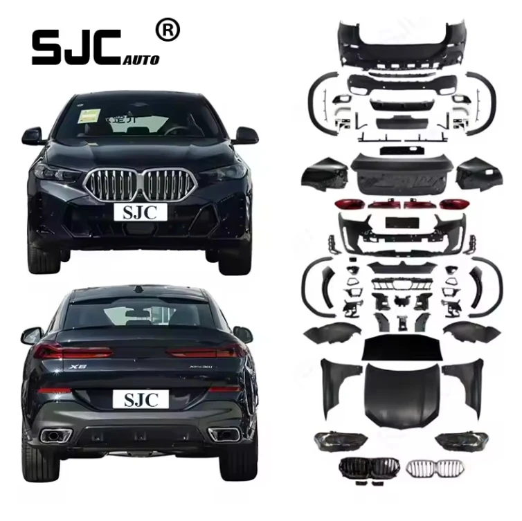 SJC Auto Car New Design Rear Bumper Headlight Fender Body Kit For BMW X6 E71(08-14) TO G06 LCI M-Tech 2024 Bodykit Front Bumper