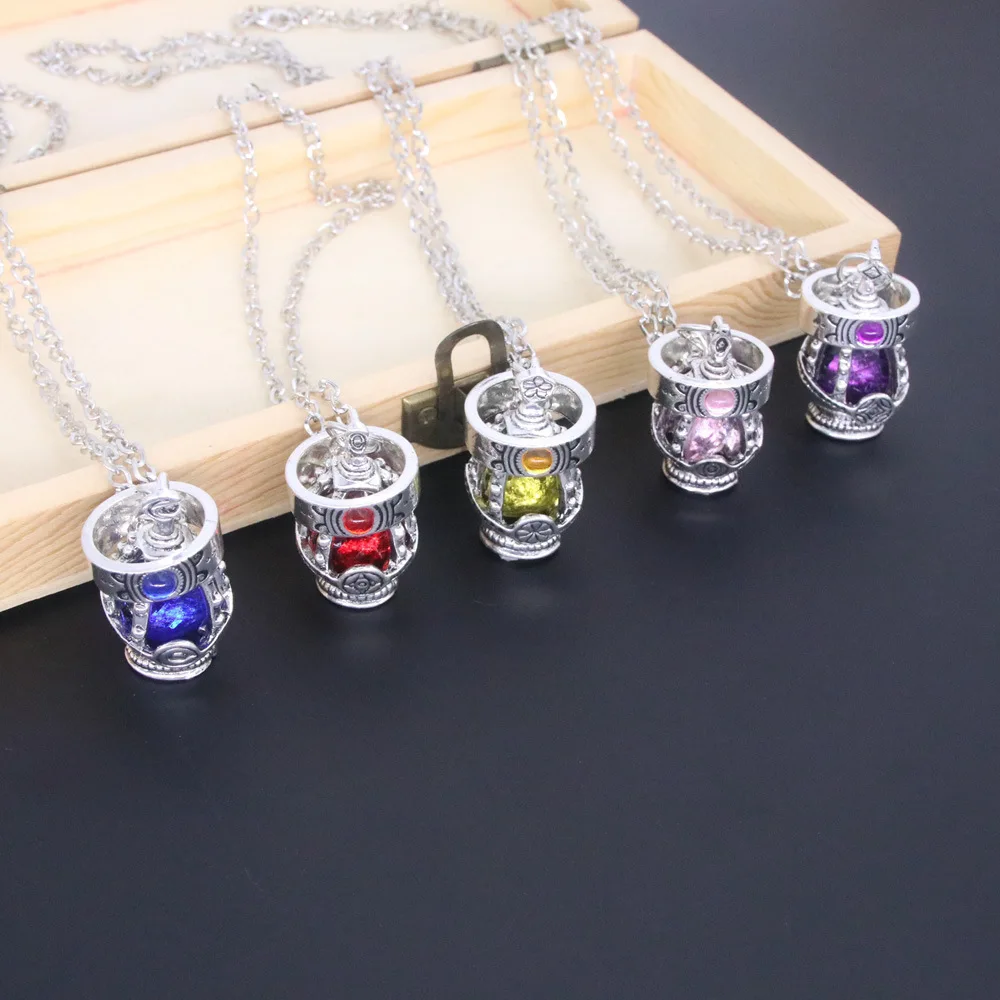 Anime Cosplay Soul Gem Necklace Pendant Ring Jewelry Set Gift Prop