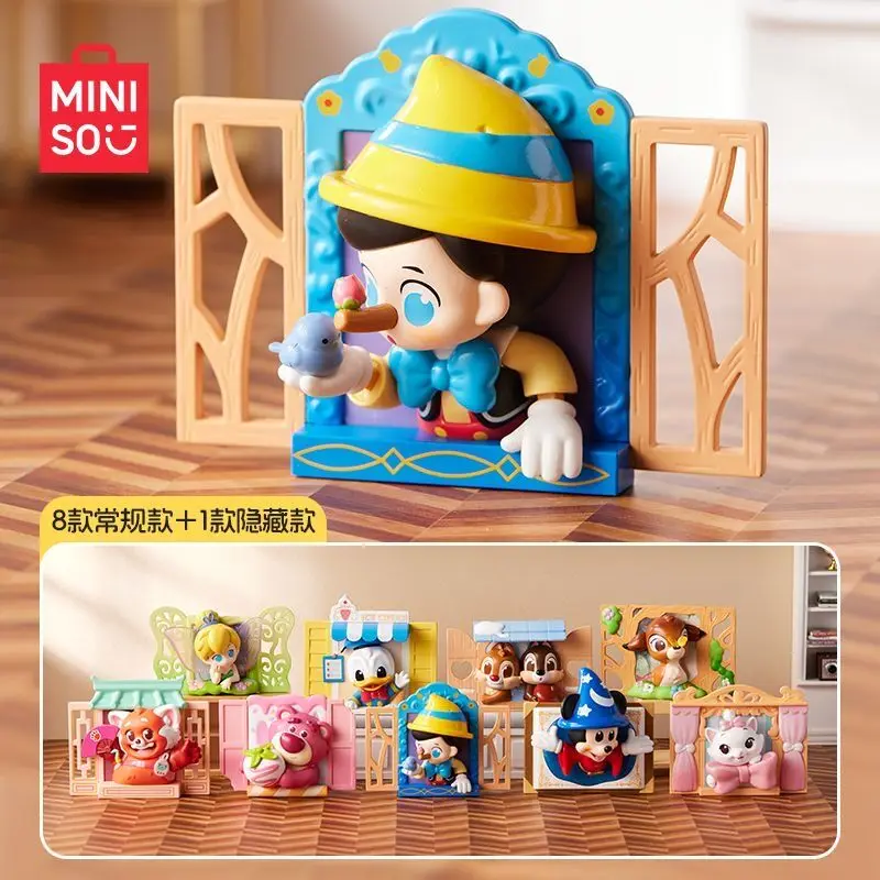 Original Miniso Disney Fairytale Window Series Blind Box Figures Trendy Gift Fridge Magnet For Kids Kawaii Toy