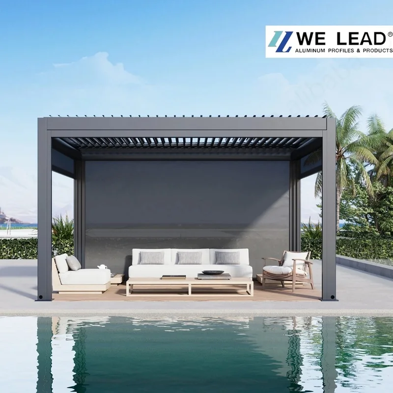 3x3 3x4 4x4 6x4m OEM Service Motorized Outdoor Pergola Waterproof Eco-Friendly Louver Roof System Balcony
