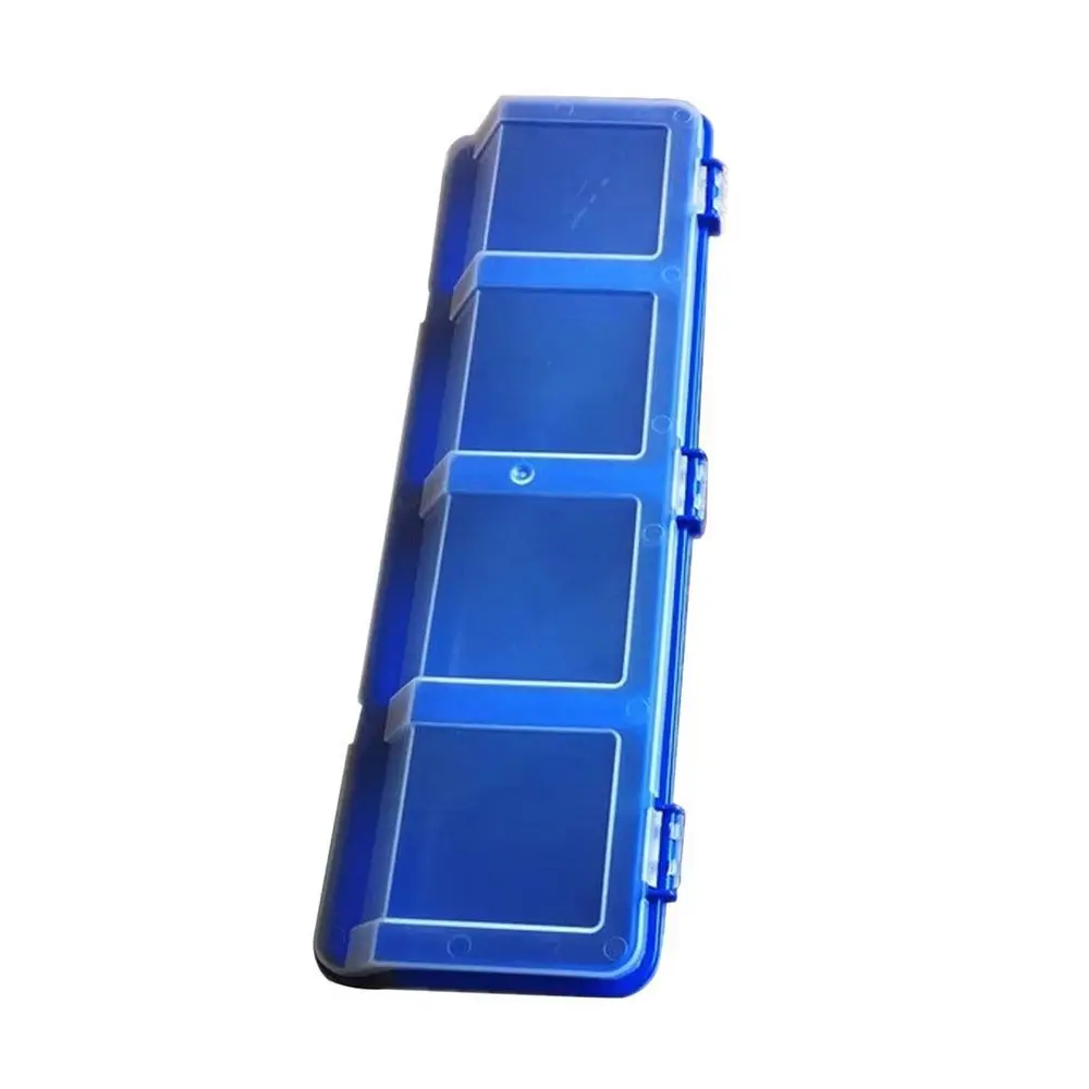 1Pcs Durable 4 Compartments Parts Storage Box with Lid Blue Red Screw Organizer Box Plastic Display Tool Part Container Bin