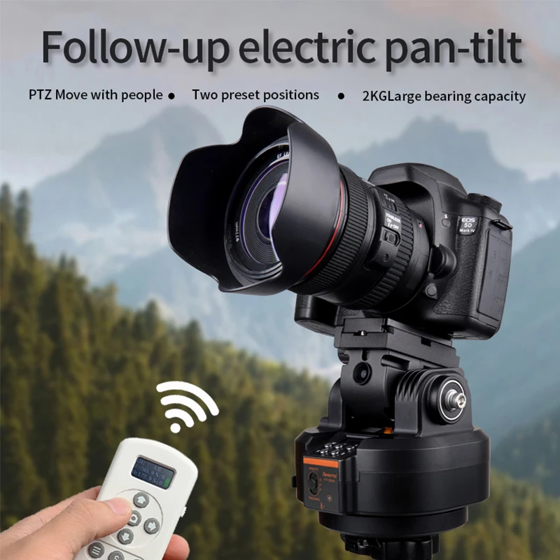 Desiontal YT-2000 Motorized Panoramic Tripod Head AI Face Tracking 2KG Bearing Mobile Camera Live Remote-controlled
