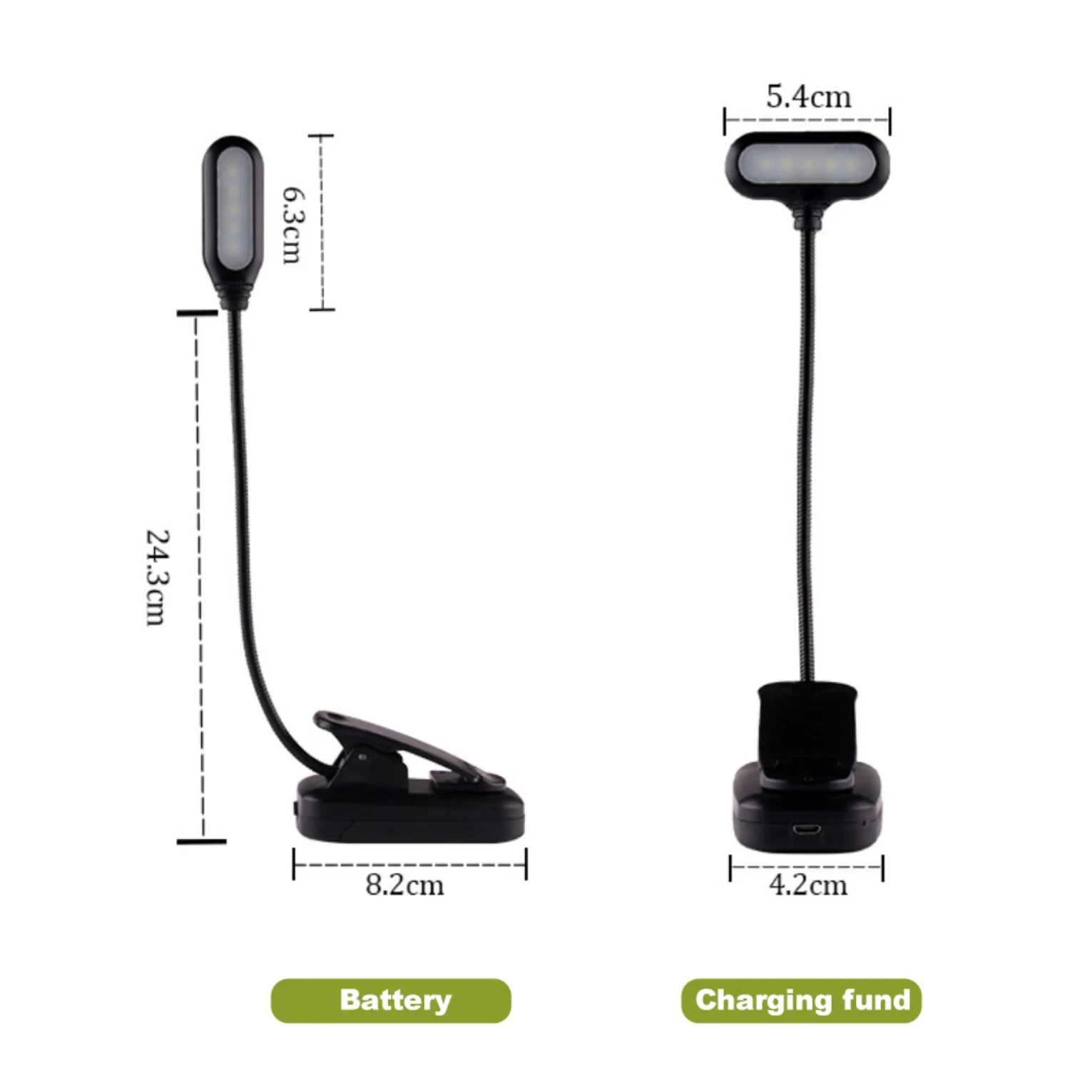 Lâmpada de Mesa Ajustável Clip-On, Mini LED, Livro Night Light, Proteção para os Olhos, Alimentado por Bateria, Flexível, Estudo, Quarto, Leitura, Novo