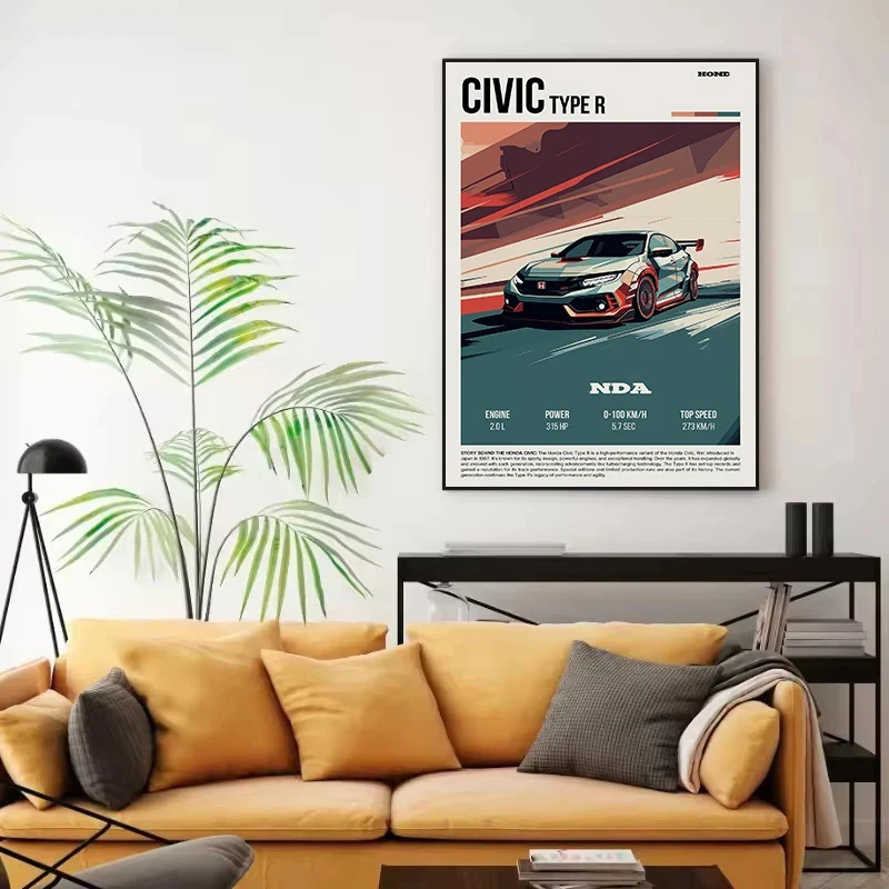 الرجعية الكلاسيكية العالم مبدع السيارات الرياضية دليل R34-RX7 جمع المشارك HD مطبوعة حائط لوح رسم الفن صور ديكور المنزل