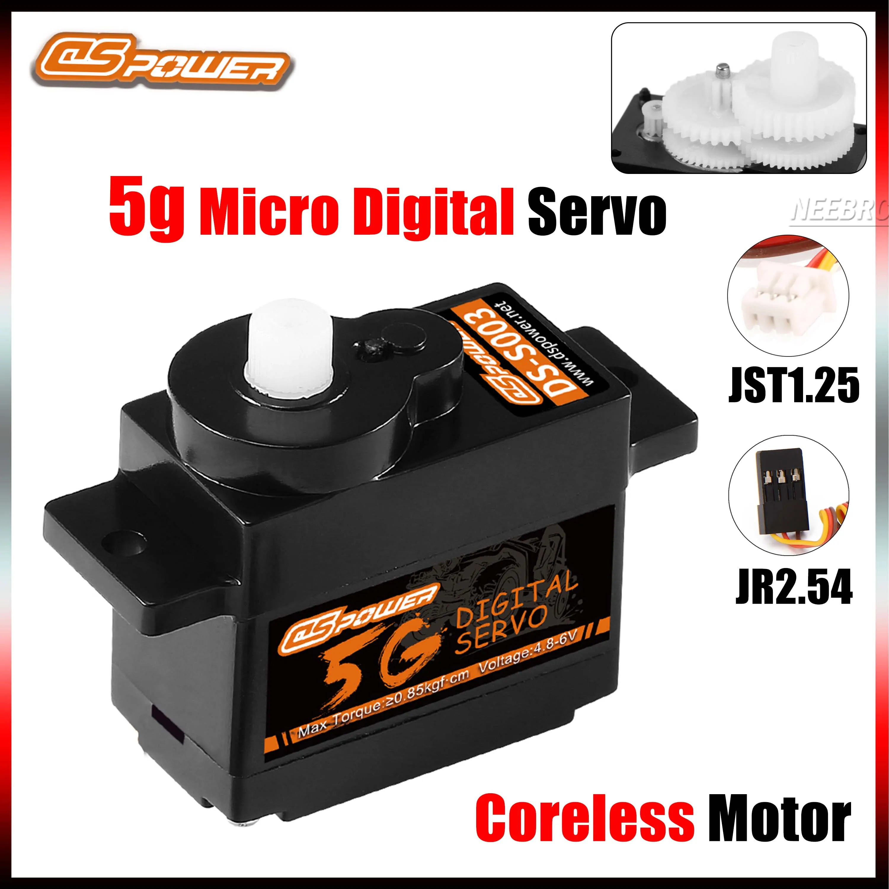 DSPOWER 5G Digital Metal/Plastic Gear Servo Coreless Motor for 1/28 RC Car Airplane Fixed-Wing WLtoys K969 K989 K999 Mini ROBOT