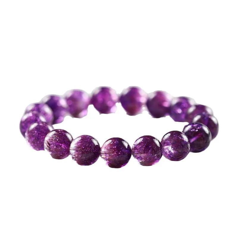 الأرجواني الطبيعي النقي سوبر سبعة سوار تحسين مسحوق أبيض وأسود سوبر سبعة كريستال اليد سلسلة مجوهرات اليد النسائية #5