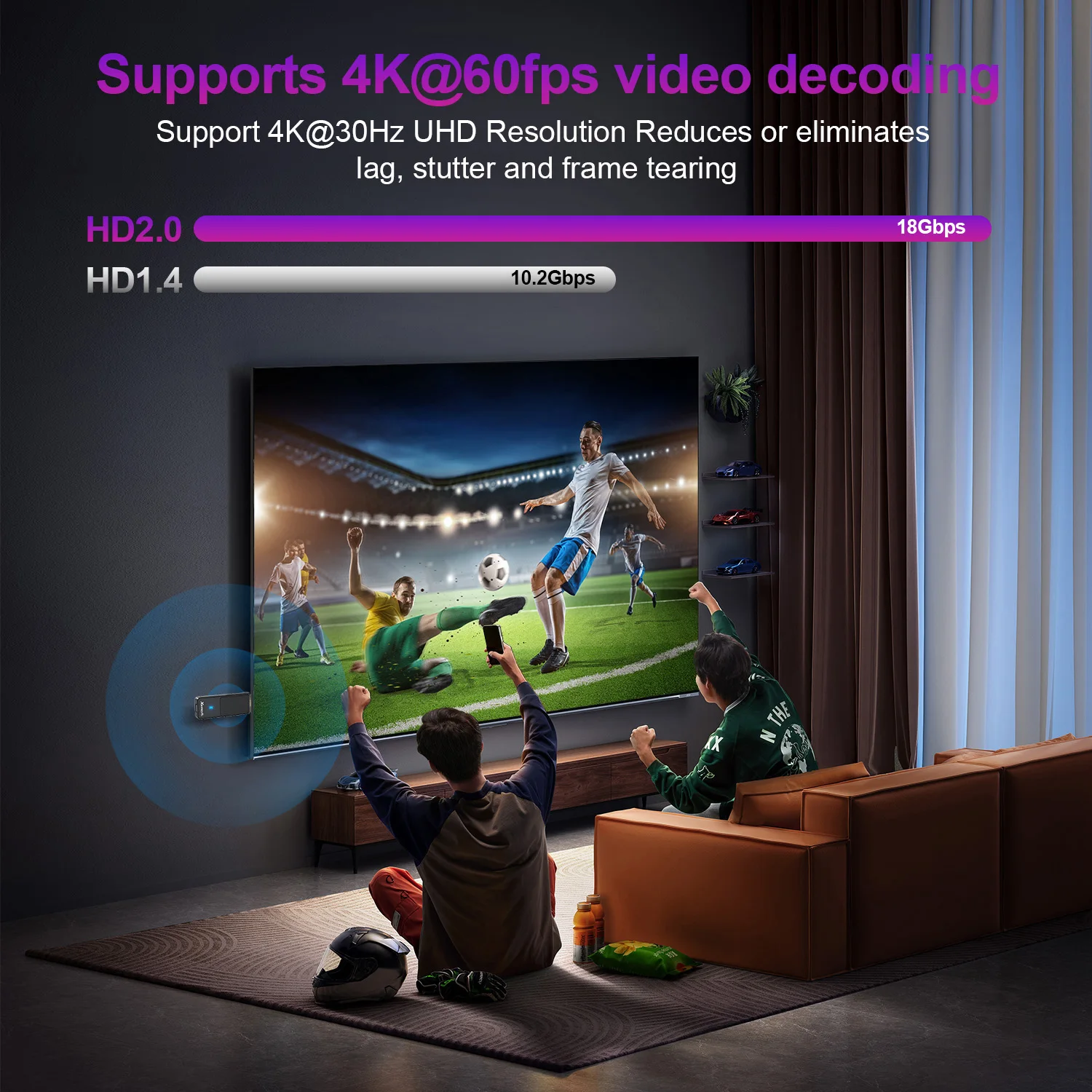 WESOPRO Android 14 TV Stick G2 Lite Smart IPTV Media Player 1 GB RAM 8 GB ROM Dualband 2,4 GHz/5,0 GHz Wifi6 4K 30fps Fire Mi Stick – Detail 14