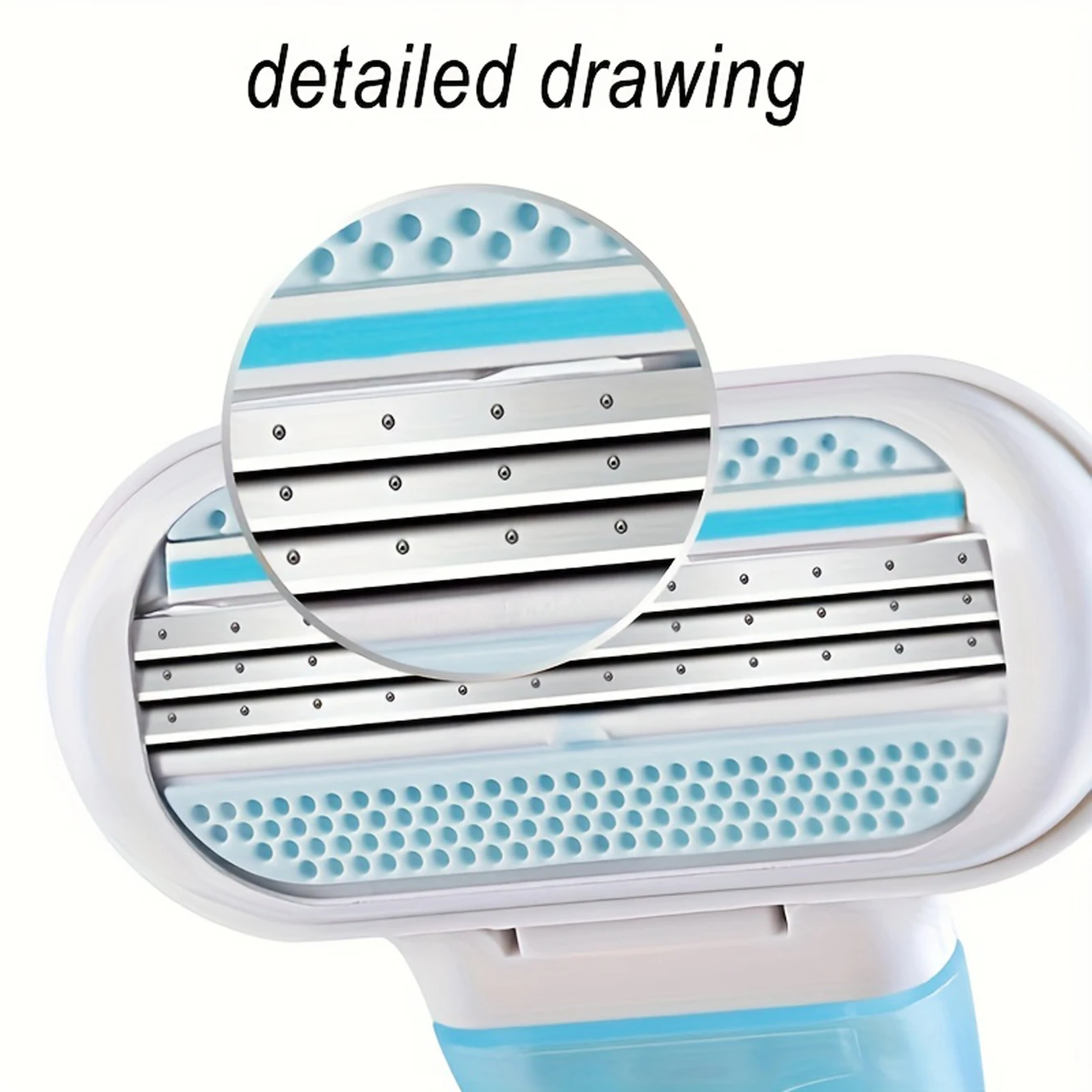 ماكينة حلاقة آمنة للبيكيني للسيدات، ماكينة حلاقة يدوية مع شفرات من الفولاذ المقاوم للصدأ مكونة من 3 طبقات، استخدام جاف/رطب، رأس قابل للإزالة، تصميم محمول