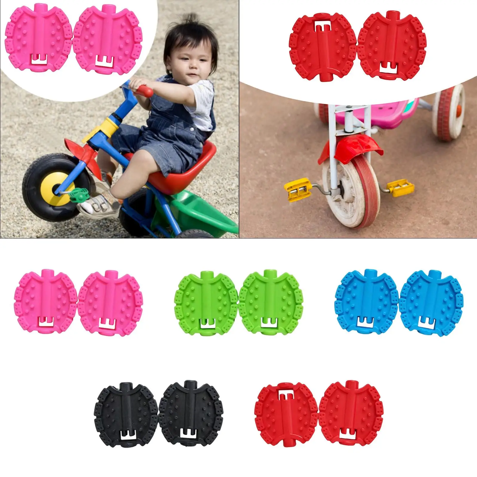 

2 Pieces Kids Bike Pedals Children Tricycle Pedal Sturdy Replace Parts Waterproof Dustproof Seal Anti Slip Pedal Replacement
