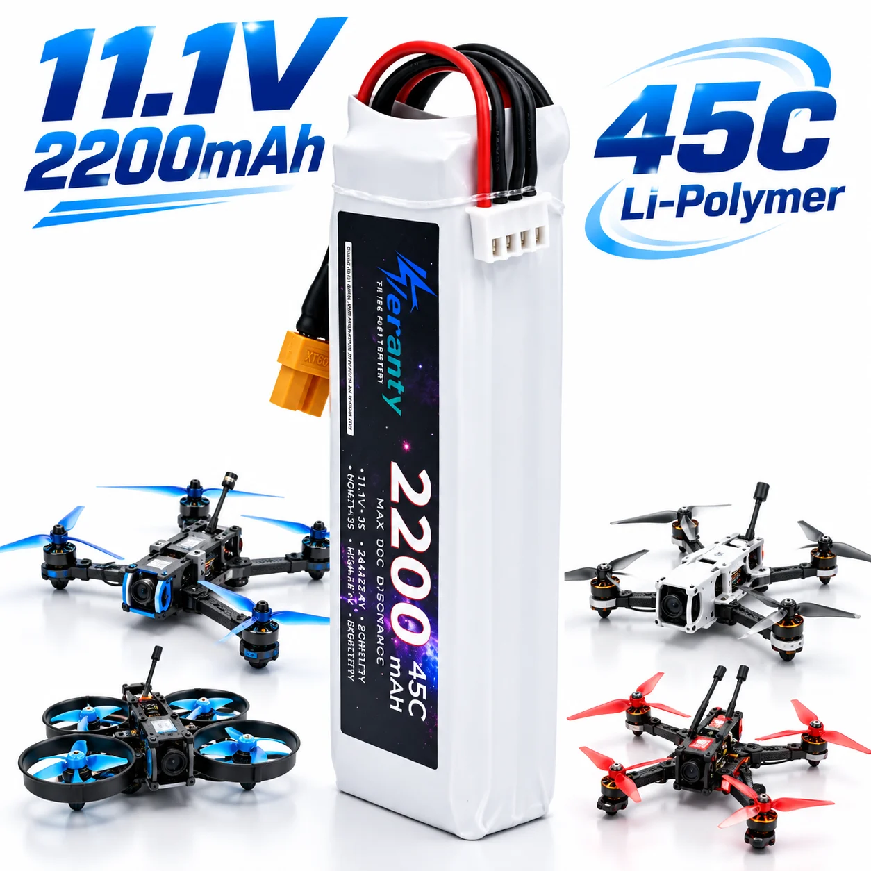 Drone Battery 3S - 고방전율 11.1V 45C 3S 리튬 폴리머