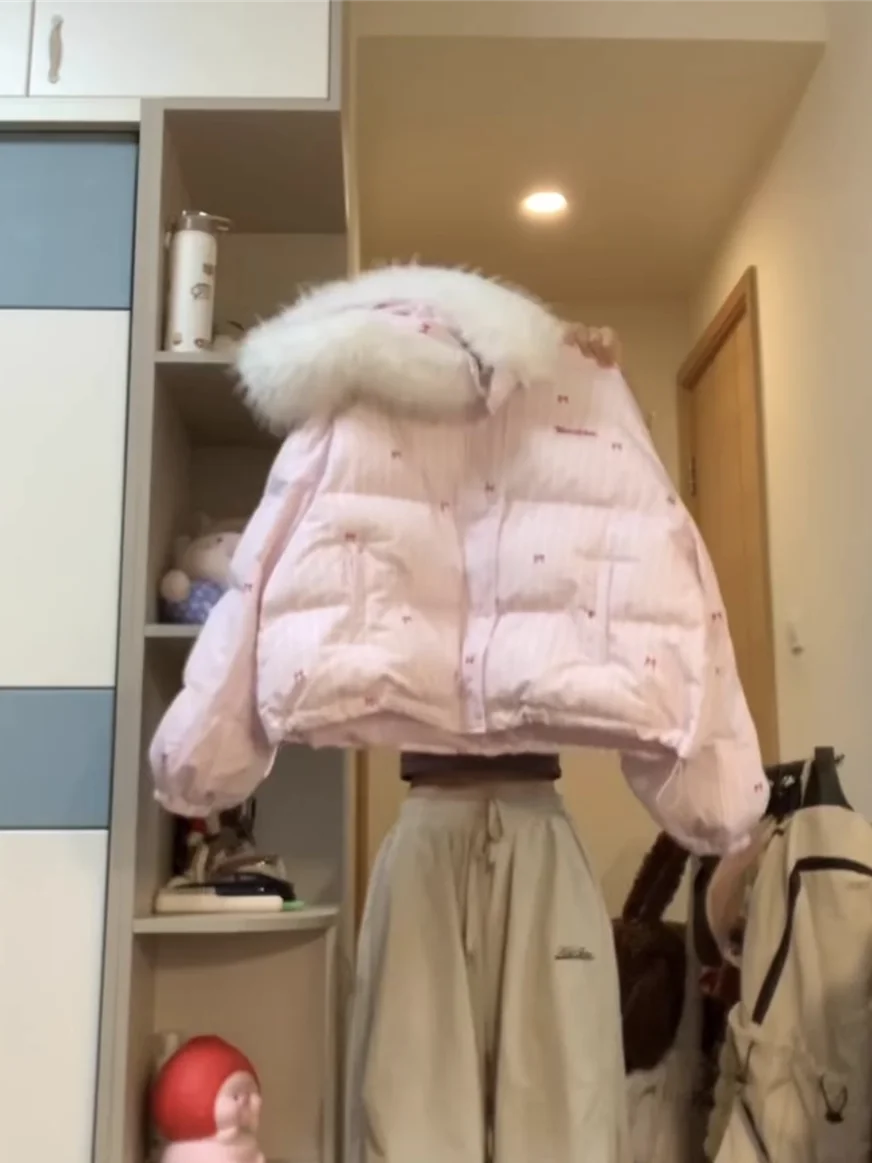 

Модная корейская женская зимняя теплая свободная хлопковая куртка Sweet Knot из утолщенного хлопка, размер S