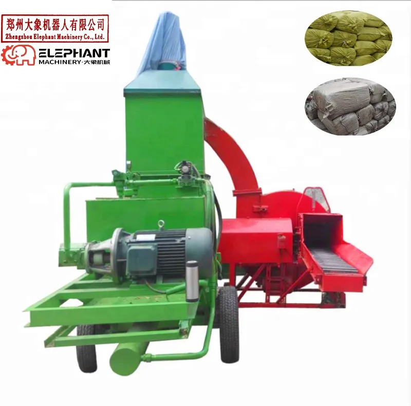 Factory Supply Mobile Wheat Hay Straw Corn  Forage Chopper & Baler for Farm Feed