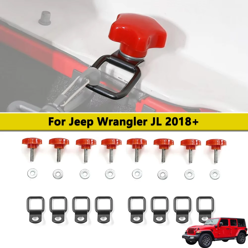 Auto Top Hardtop Viti Fisse Kit per Jeep Wrangler JL 2/4 porte 2018 Up Baule Posteriore Cargo Tie-Down Gancio Anello Assemblare Accessori