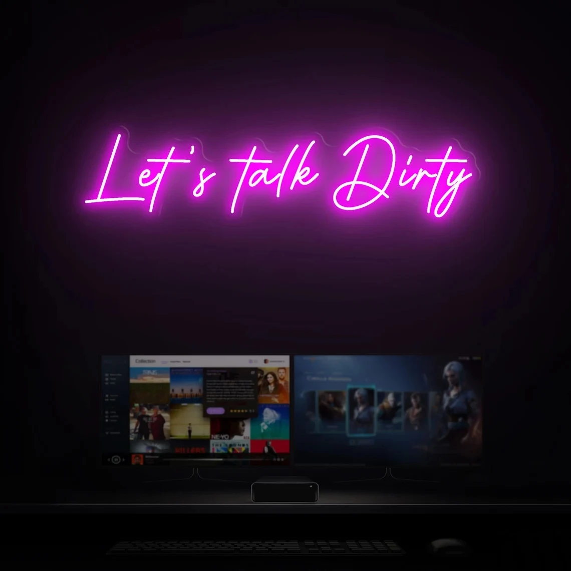 let's Talk Dirty Neon Sign, Talk Dirty Neon Light, Neon Signs Bar Light, Mub Decor Room Wall Decor, Mural LED Personalized, Cust