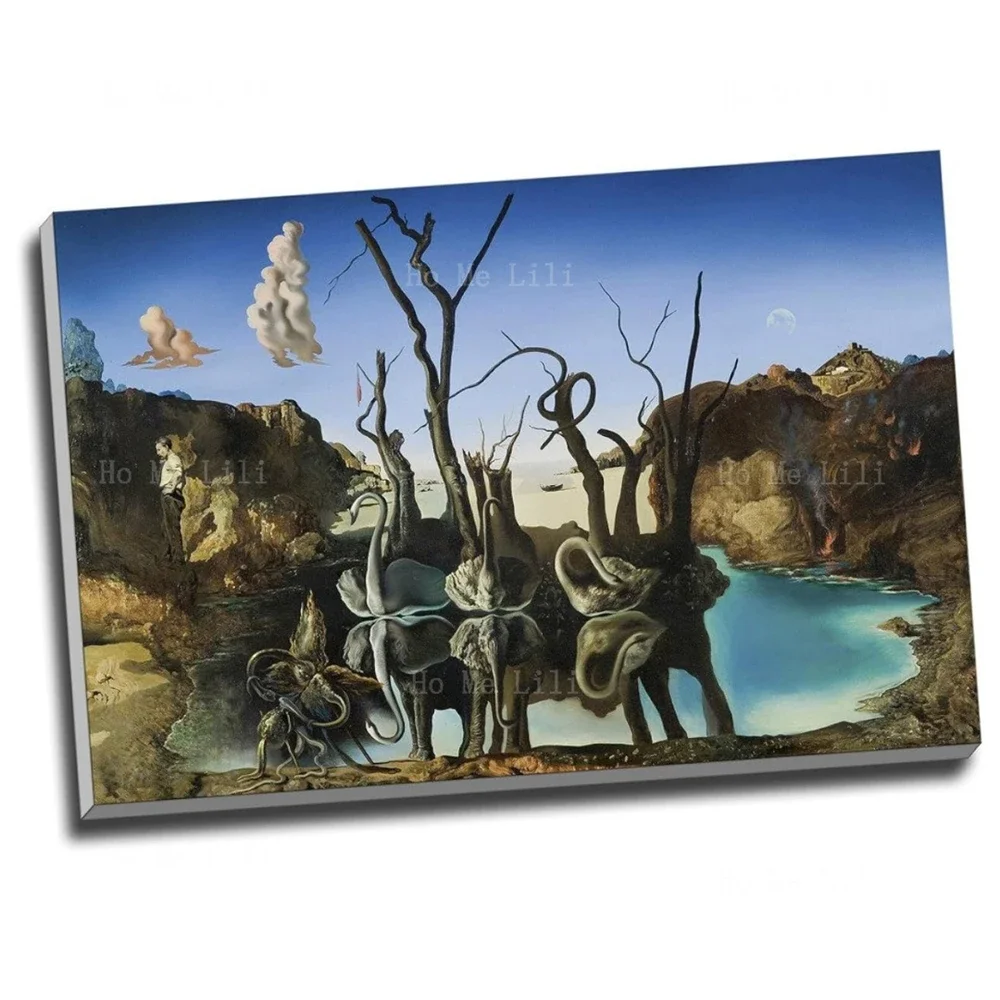 Salvador Dali Swans Reflecting Elephants Canvas Wall Art Decorate