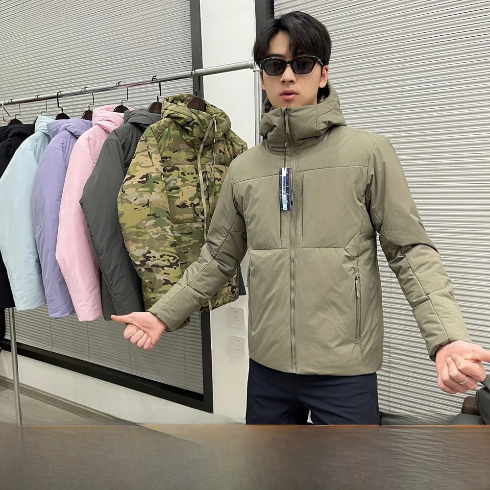 

Outdoor Jun Edition Windproof Waterproof Warm Du down Hooded Jaet for Men Autumn Winter Faion Urban Sle Regular Length