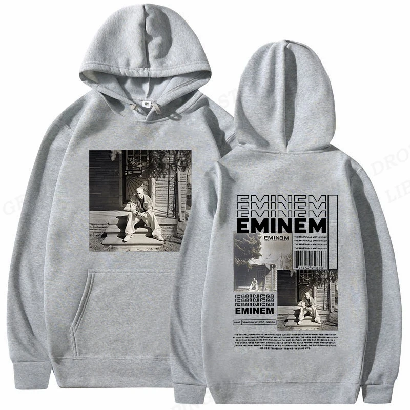 Men Fashion Hoodie Japanese Y2k Sweatshirt Warm Fleece Hoodies Sweatshirts Men\'s Clothing Slim Shady Coats Rapper Eminem Hoodies