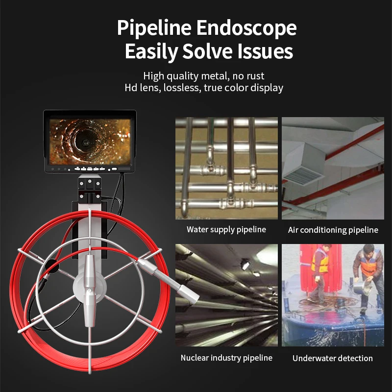 

Dearsee 20m Handheld Portable Pipeline IP67 with 7 Inch Screen 18m Lens Sewer Inspection CCTV Endoscope