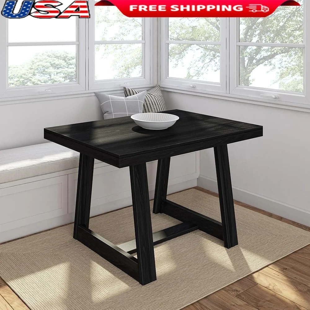 

Rustic Solid Wood Dining Table 48 Inch Farmhouse Kitchen Dinner Table Home Office Furniture Easy Assembly Stylish Design