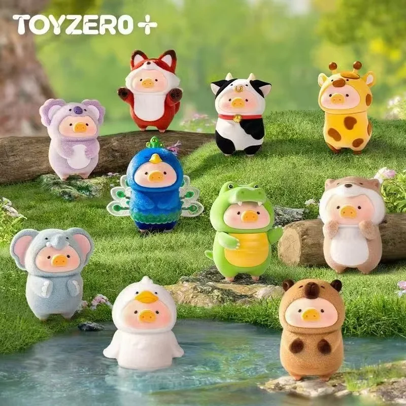 

Canned Pig Lulu Animal Party Series Flocked Blind Box Toy 3.5inch Kawaii Collectible Figures Cute Desk Decor Kids Birthday Gift