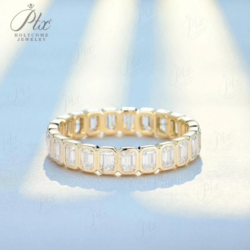 

Кольцо с муассанитом изумрудной огранки 3,5 карата для мужчин и женщин PT950 Soild, кольцо из желтого золота 14 карат 10 карат, серебряное кольцо на свадьбу, Рождество