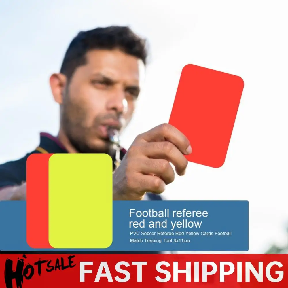 

Красная карта, классическая нежная текстура, ПВХ, футбольный арбитр, красные, желтые карточки, футбольный матч, тренировочный инструмент для рефери 8x11 см